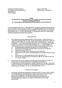 Erlass des SMS zur Ausgestaltung des Betriebserlaubnisverfahrens
