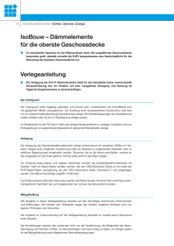 IsoBouw &ndash; D&auml;mmelemente f&uuml;r die oberste Geschossdecke