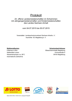 Protokoll - SchwimmSportVereinigung 70 Halle