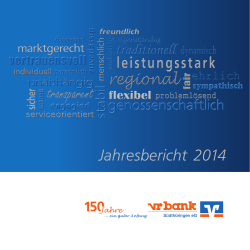 Jahresbericht 2014 - vr bank Südthüringen eG
