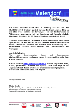 Ein hei&szlig;er Basketball-Monat steht in Hamburg vor der T&uuml;r: Am 11