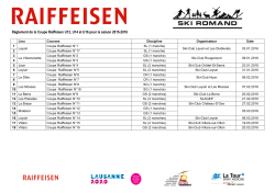 Règlement de la Coupe Raiffeisen U12, U14 et U16 - Ski