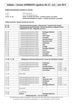 Horaires Supermoto Lignières