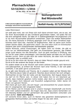 Pfarrnachrichten - Seelsorgebereich Bad Münstereifel