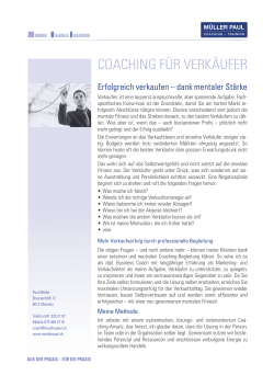 coaching für verkäufer - Müller Paul | Coaching – Training