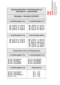 Kaufleute im Einzelhandel und Verkäufer/innen (2014/2015)