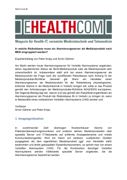 Expertenbeitrag von Peter Knipp und Armin Gärtner - E-HEALTH-COM