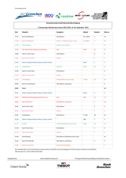 Hauptpartner : www.velodromesuisse.ch Timing and Results