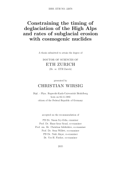 Constraining the timing of deglaciation of the High Alps and rates of