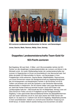 Doppeltes Landesmeisterschafts-Team-Gold für SCI-Fecht