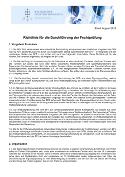 BFV-Richtlinie zur Umsetzung - Bayerischer Fechterverband eV