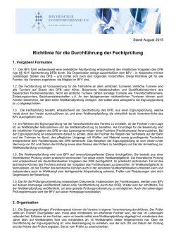 BFV-Richtlinie zur Umsetzung - Bayerischer Fechterverband eV