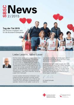 SBSC News 02/2015 - Blutspende SRK Schweiz