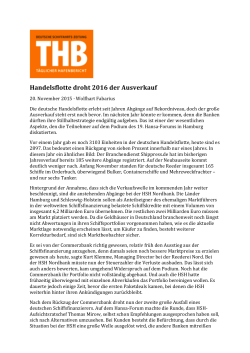 Handelsflotte droht 2016 der Ausverkauf