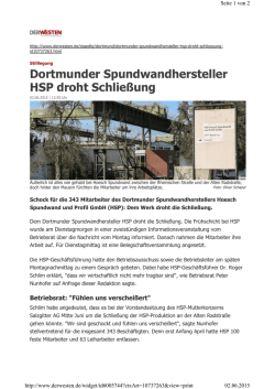 Dortmunder Spundwandhersteller HSP droht Schlie&szlig;ung
