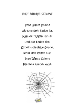 IMSE WIMSE SPINNE Imse Wimse Spinne wie lang dein Faden ist