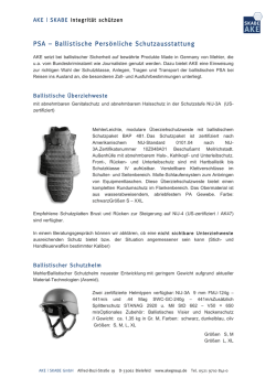 PSA &ndash; Ballistische Pers&ouml;nliche Schutzausstattung - AKE