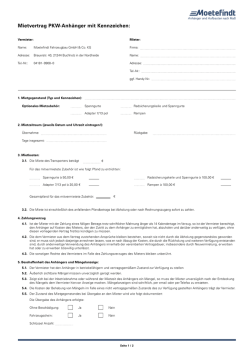 Mietvertrag PKW-Anhänger mit Kennzeichen: