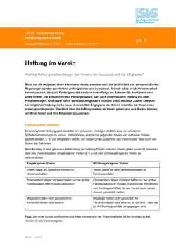 Haftung im Verein