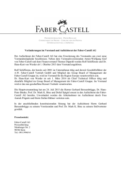 Veränderungen im Vorstand und Aufsichtsrat der Faber