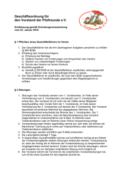 Geschäftsordnung für den Vorstand der Pilzfreunde e.V.