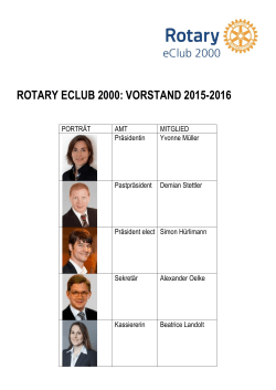 ROTARY ECLUB 2000: VORSTAND 2015-2016