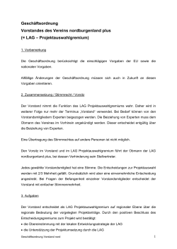 Geschäftsordnung des Vorstandes Verein nordburgenlang plus
