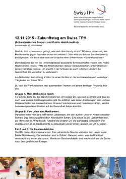 12.11.2015 - Zukunftstag am Swiss TPH