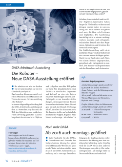 Die Roboter - Neue DASA-Ausstellung eröffnet (PDF