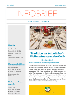 Infobrief 8/ 2015 - Weihnachtsfeier - Golf