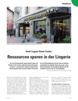 05/15 Hotel Lugano Dante Center: Ressourcen sparen