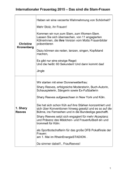 Internationaler Frauentag 2015 &ndash; Das sind die Slam