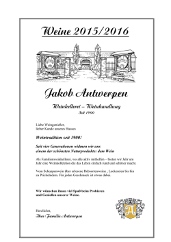 Jakob Antwerpen Weine 2015/2016