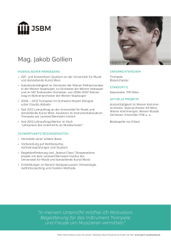 Mag. Jakob Gollien - Johann Sebastian Bach Musikschule