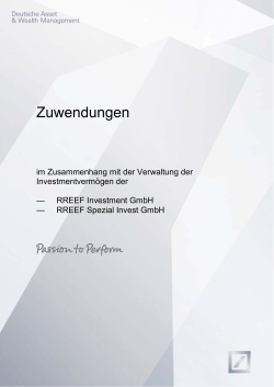 Zuwendungen - Deutsche Asset & Wealth Management