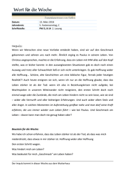 Wort für die Woche