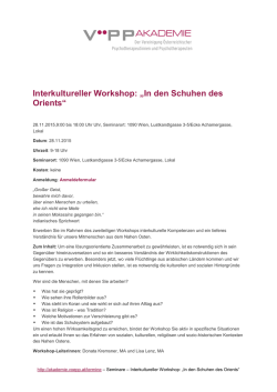 Interkultureller Workshop: „In den Schuhen des Orients“