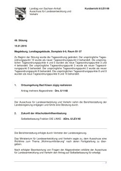 Landtag von Sachsen-Anhalt Ausschuss für Landesentwicklung und
