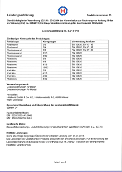 Leistungserklärung Revisionsnummer 03