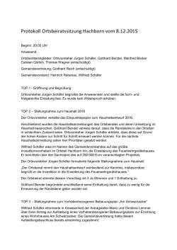 Protokoll des Ortsbeirates Hachborn vom 08.12.2015