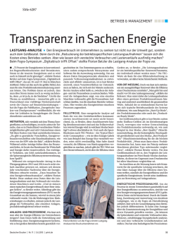 Transparenz in Sachen Energie