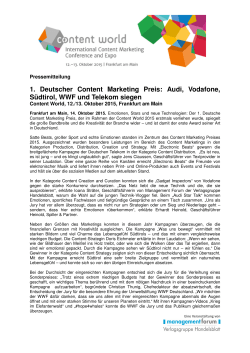 Pressemitteilung: 1. Deutscher Content Marketing