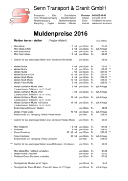Preisliste 2016 Muldenpreise Region Altdorf als pdf