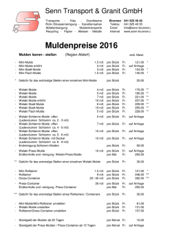 Preisliste 2016 Muldenpreise Region Altdorf als pdf