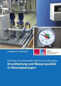 Druckhaltung und Wasserqualit&auml;t in