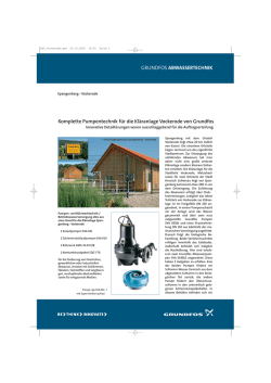 GRUNDFOS ABWASSERTECHNIK Komplette Pumpentechnik f&uuml;r