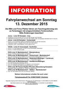 Fahrplanwechsel am Sonntag 13. Dezember 2015