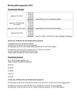 Brückenöffnungszeiten 2016 - Amt Usedom-Süd