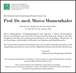 Prof. Dr. med. Marco Mumenthaler