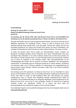 Hamburg, 18. Februar 2016 Pressemitteilung Sonntag, 28. Februar
